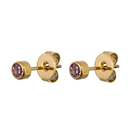 Пусеты Fiore Luna, Cubic zirconia Rhodolite, SWE0128 PH G